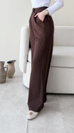 Tera Palazzo Pantalon - Acı Kahve - Görsel 3