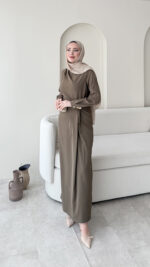 Sare Pileli Elbise - Vizon