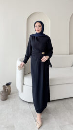 Sare Pileli Elbise - Lacivert (ön sipariş) - Görsel 2