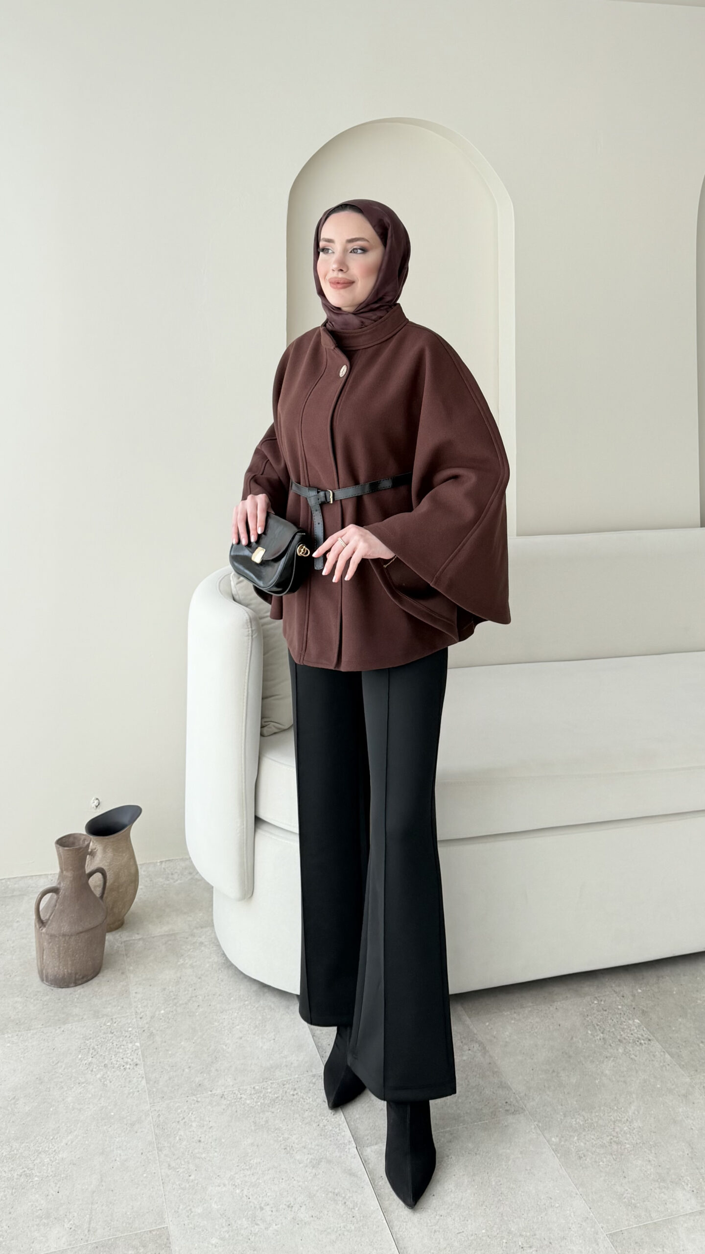 1762282021_0_690a4a25cef16.jpg Fida Kaşe Panço - Kahve - Görsel 1