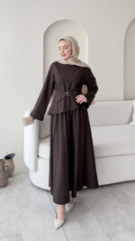 Vila Etekli Takım - Kahve - Görsel 2