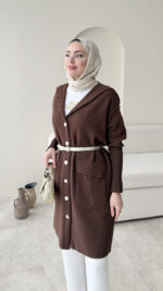 Misa Angora Hırka - Kahve - Görsel 4