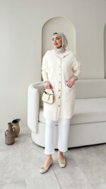 Misa Angora Hırka - Krem