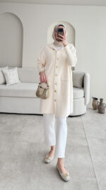 Misa Angora Hırka - Krem - Görsel 5