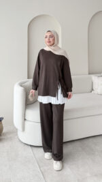 Evla Oyşo Takım - Kahverengi - Görsel 2