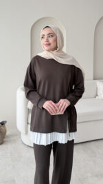 Evla Oyşo Takım - Kahverengi - Görsel 5