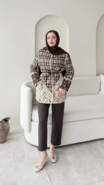 Moren Desenli Ceket - Kahverengi