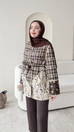 Moren Desenli Ceket - Kahverengi - Görsel 5