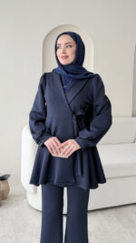 Pira Bağlamalı Scuba Takım - Lacivert - Görsel 5