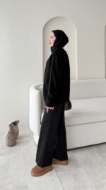 Furpa Düğmeli Kazak - Siyah - Görsel 3