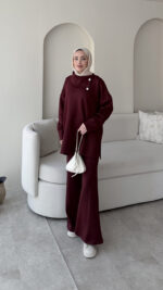 Kasi Şal Yaka Scuba Takım - Bordo