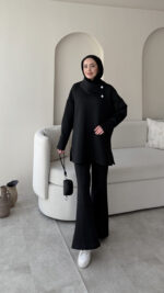 Kasi Şal Yaka Scuba Takım - Siyah