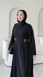 Meyla Gold Detaylı Elbise – Siyah - Görsel 5