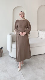 Meyla Gold Detaylı Elbise – Vizon - Görsel 3