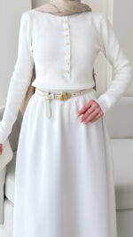 Vento Triko Kazak - Beyaz - Görsel 8