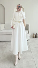 Vento Triko Kazak - Beyaz - Görsel 10