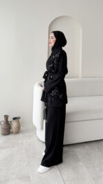 Pena İşlemeli Oyşo Takım - Siyah - Görsel 2