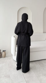 Pena İşlemeli Oyşo Takım - Siyah - Görsel 3