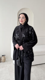 Pena İşlemeli Oyşo Takım - Siyah - Görsel 5