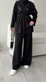 Pena İşlemeli Oyşo Takım - Siyah - Görsel 9