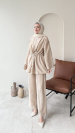 Yakamoz Taşlı Takım - Bej - Görsel 2