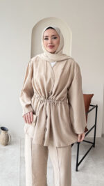 Yakamoz Taşlı Takım - Bej - Görsel 4