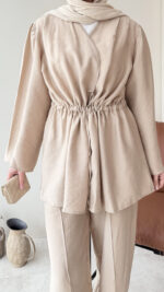 Yakamoz Taşlı Takım - Bej - Görsel 6