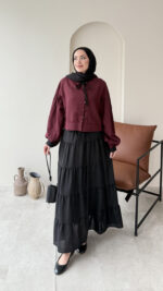 Keten Takım - Bordo - Görsel 2