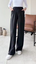 Bağlamalı Pantalon - Siyah - Görsel 2