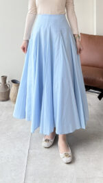 Belden Oturtma Etek - Mavi