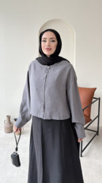 Mini Tensel Gömlek - Antrasit