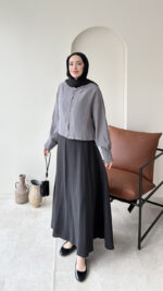 Mini Tensel Gömlek - Antrasit - Görsel 3