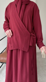 Kimono Etek Takım - Bordo - Görsel 7