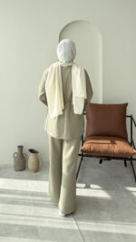 Perla Düğmeli Scuba Takım - Yeşil - Görsel 3