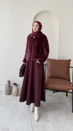 Lesa Kürk - Bordo - Görsel 3