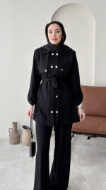 Luvi Düğmeli Oyşo Takım - Siyah - Görsel 2