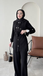 Luvi Düğmeli Oyşo Takım - Siyah - Görsel 3