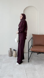 Luvi Düğmeli Oyşo Takım - Bordo - Görsel 2