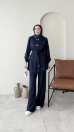 Luvi Düğmeli Oyşo Takım - Lacivert