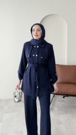 Luvi Düğmeli Oyşo Takım - Lacivert - Görsel 5