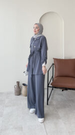 Luvi Düğmeli Oyşo Takım - Antrasit - Görsel 2