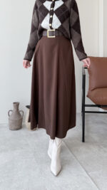 Nare Kemerli Etek - Kahve - Görsel 2