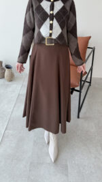 Nare Kemerli Etek - Kahve - Görsel 4