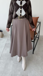 Nare Kemerli Etek - Vizon