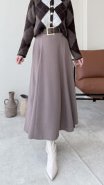 Nare Kemerli Etek - Vizon - Görsel 3