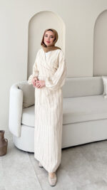 Keten Bağlamalı Elbise - Camel - Görsel 2