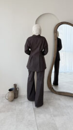 Bovo Taşlı Denim Takım - Kahverengi - Görsel 3