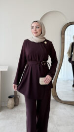 Tina Kemerli Takım - Mürdüm - Görsel 5