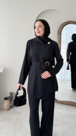 Tina Kemerli Takım - Siyah - Görsel 5