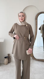 Tina Kemerli Takım - Vizon - Görsel 4